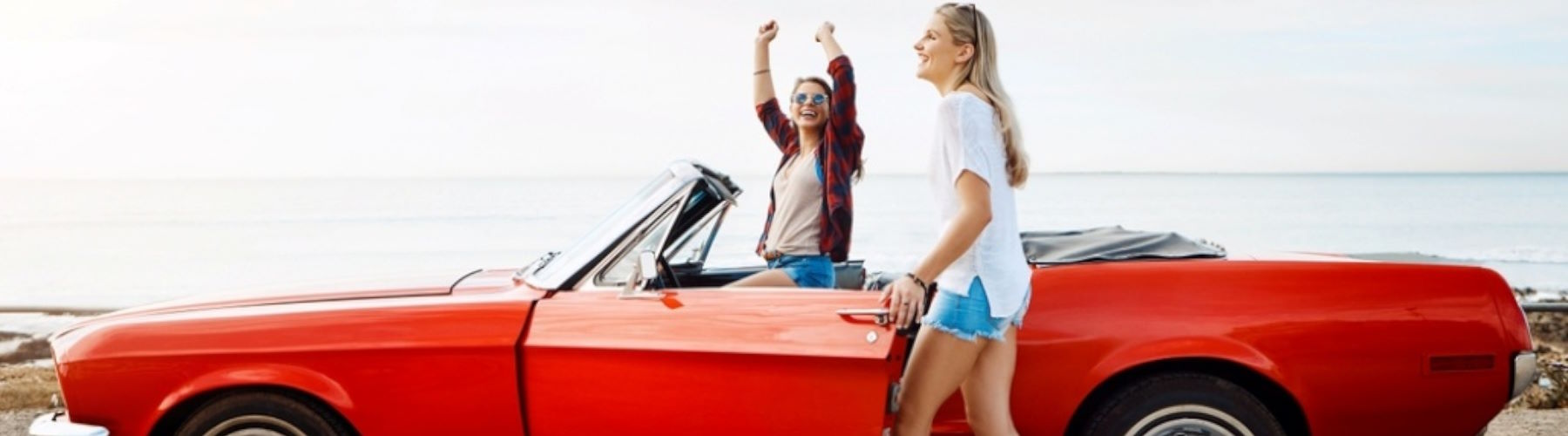 Auto insurance represented by a car driving on the highway